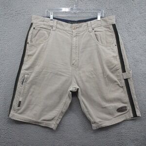 APCO Corduroy Vintage Shorts Mens 40 Beige Y2K Stripe Carpenter 2000's